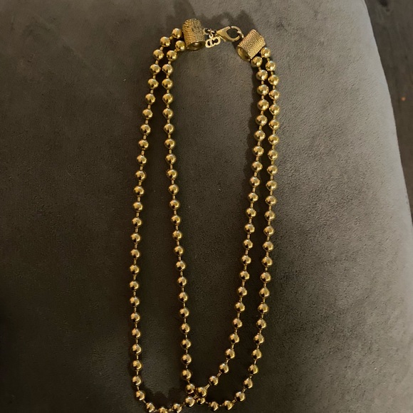 Vintage rare CHR. DIOR 1960 Heavy Gold Tone Necklace - Picture 6 of 6